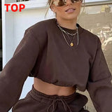 Print Women 2 Piece Set Long Sleeve Sweatshirt Sweatshorts Loose Casual Tracksuit Loungewear 2021 Autumn