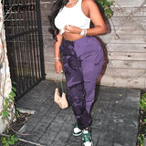 Women High Waist Camouflage Color Printed Pants Casual Slim Camo Trousers-Outfit