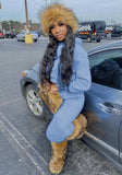 Fall Causal Pocket Long Sleeve Hoodies And Pant Matching