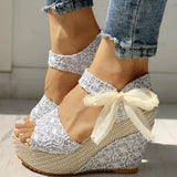 hot lace Leisure Women Wedges heeled women Shoes 2022 Summer Sandals Party Platform High Heels Shoes