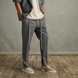 Soild Gray Black Straight Suit Pants Mens Sashes Oversize Loose Casual Track Pants Hip Hop Baggy