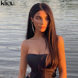 Kliou Breast Wrap Sexy Hot Bandage Top Women Sleeveless Backless Solid Fashion Party Clubwear Bodycon Cropped Tank