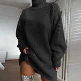 2021 Women's Sweater Autumn Winter Warm Turtlenecks Solid Casual Loose Oversized Lady Sweaters Knitted Pullover Top Pull