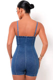 Sexy Blue Strapless Denim