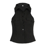 Lapel Single-Breasted Suit Vest 2024 Summer Spice Girl Fashion Sleeveless New Top-Outfit