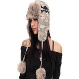 Winter Warm New Clothing Skeleton Print Men And Women Personality Trend Lei Feng Hat