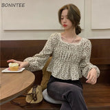 Blouses Women Kawaii Tops Spring Classic Harajuku Ladies Loose Korean Style High Elasticity Retro Turn-down Collar