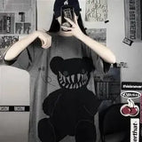 Gray Tshirt Streetwear Loose Summer T Shirt Women Harajuku Punk Short Sleeves T-shirts Tops Tee Hip Hop Loose Tshirt