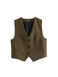 2023 Women Summer 2 pieces sets Casual Solid Vests Coats and Straight Pants Female Elegant OL Street Two Suits Clothing-Outfit