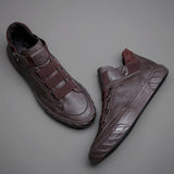 New Men's Leather Shoes Korean Trend Comfortable Loafer Men Shoes British Fashion Men High Top Sneakers New Moccasins