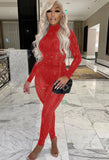 Sexy Hollow Out Tight Top and Pants 2 Piece