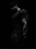 Demon Line Manuscript Spider Before And After Printing Short-Sleeved T-Shirt Summer Tide Necker Men's