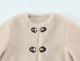 New Spring Buckle Plush Jacket Jacket 5854223-Outfit