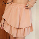 Elegant polka dot print women mini skirt Streetwear ruffled A-line skirt female Spring summer holiday ladies skirts
