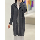 House Folded Spring And Summer New Geometric Impact Color Printing Dress Loose Meat Masking Long Sleeve Color