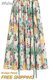 Summer Sweet Floral Print Black Plaid Casual Skirt Women High Waist Elegant Mid-length A-line Skirt QT1665-Outfit
