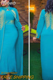 Piece Set Abaya African Dresses for Women 2023 Traditional Nigeria Hot Drill Caftan Dress Abaya Musulman Robe Femme Clothes-Outfit