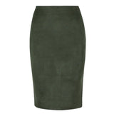 Multi Color Suede Midi Pencil Skirt Women 2021 Fashion Elastic High Waist Office Lady Bodycon Skirts
