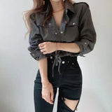 2021 Fall Autumn Spring Cute Short Coats Outerwear Hot Sales Women Lace-Up Solid Gray White Single Breasted Button