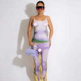 Dress Design Fun Human Body 3D Printed Bare Back Sling