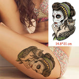 Waterproof Temporary Tattoo Sticker Sexy Letter Pattern Totem Tatoo Water Transfer Fake Tatoo Flash Tatto Woman Man 14.8*21