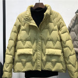 Winter Ultra Light Down Coat Women 90% White Duck Down Jacket Short Windproof Clothes Stand Collar Female Puffer