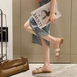 Xiangfeng Slippers Women's New Summer 2025 Summer Wears Low Heel With Skirt Temperament Women's