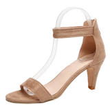 Thin High Heels Pumps Fashion Open Toe Suede Ankle Strap Sandals Wedding Dress Back Zip Red Leopard Summer Shoes