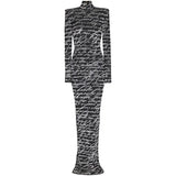 Early Spring New Star Fashion English Letter Printing Gold Velvet Dress Dress