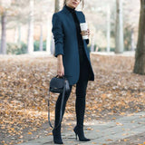 Autumn Winter New Stand Up Collar Women's Jackets 2020 Fashion Casual Solid Slim Long Sleeve Ladies Long Jackets