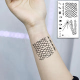 Water Transfer Tattoo Sexy Black Letter Lifeline Tattoo Body Art Waterproof Temporary Fake Flash Tattoo for Man Woman