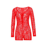 hirigin Women Sexy adult Jumpsuit Romper Sleepwear Lace hollow Shorts Sleeve V Neck Bodycon Bodysuit pajamas Rompers Pants