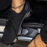 Breathable Sneakers 2021 Spring New Color Matching Mesh Lace Up Ladies Casual Shoes Outdoor Flat Sport Vulcanized