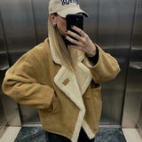 Autumn And Winter New Women's Fashion Loose Warm Retro Lamb Wool Coat