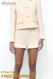 2023 Women Summer Jackets Coats Casual Sweet Plaid Single Breasted Veins Female Elegant Street Jacket Outerwear Clothing-Outfit