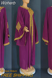 Piece Set Dress African Dresses for Women 2023 Traditional Gold Embroidery Clothing Islam Kaftan Abaya Musulman Robe Femme-Outfit