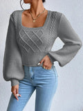 And Winter New Solid Color Square Sweater Women's Top Fashion Pure Color