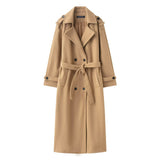 Autumn New Female Retro Leisure Double Buckle With Belt Long Hair