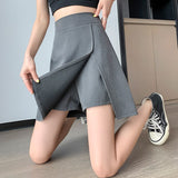Women Spring Y2K Oversize Split Pencil Mini Skirt Summer School Girl Sexy High Waist Big Size A-line Skirt QT2025-Outfit