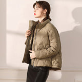 Winter Ultra Light Down Coat Women 90% White Duck Down Jacket Short Windproof Clothes Stand Collar Female Puffer