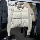 New Women's Fashion Splicing Long Sleeve Warm Cotton Jacket