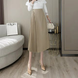 Summer High-waisted Midi A-line Skirt Black Pencil Office Lady Bodycon Skirt Elegant Long Skirts Korean Fashion QT1272-Outfit