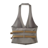 Spring Style With Belt Collar Vest 1255882 Pleated Pants 4391412-Outfit