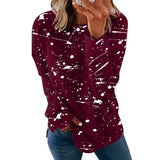 Harajuku Women's T Shirts Tie-dye Printing Plus Size Women Clothing O-neck Long Sleeve Tees Shirts Moletom