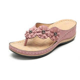 Flower Sandals 2020 Summer Wedge Slippers Shoes Women Vintage Flip Flops Female Ladies Woman Sandals Lady Casual