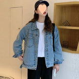 Woherb Style Denim Jacket Women's Versatile Comfort Fall 2024 New Simple Fashion Ins Fashion Jacket Jacket-Outfit