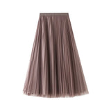 Velvet Mesh Dress Women Wear Both Sides Of The 2025 Autumn And Winter New Long High-Waisted 100-Fold Dress
