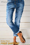 Fly Pocket Detail Washed Jeans Women Spring Summer Denim Pants Trousers Ankle Length Slim Fashion Jeans-Outfit