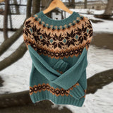 Hot New Sweater Women's Round Collar Color Loose Fashion Knitted Shirt Long