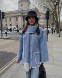 Women's Clothing 2025 Autumn And Winter New Fashion Wool Coat Thick Loose With Scarf Tid